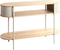 HAKU Konsolentische, 39 cm, Natur, Konsole, Eiche, Kaschmirgrau, Metall - Maße: B 110 x H 76 x T, Style: Modern