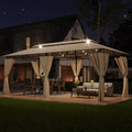TRIUMPHKEY Pavillon, Beige, 3x6 Wasserdicht Stabil Winterfest, Garten Pavillion, Plane Garten, Metallrahmen, Patio Gazebo