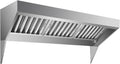 GarveeHome Dunstabzugshaube, 180 cm, Schwarz/Silber, Gewerbliche, Mit 3 Abnehmbaren u-Förmigen Ölfilternetzen, Rostbeständige Abzugshaube