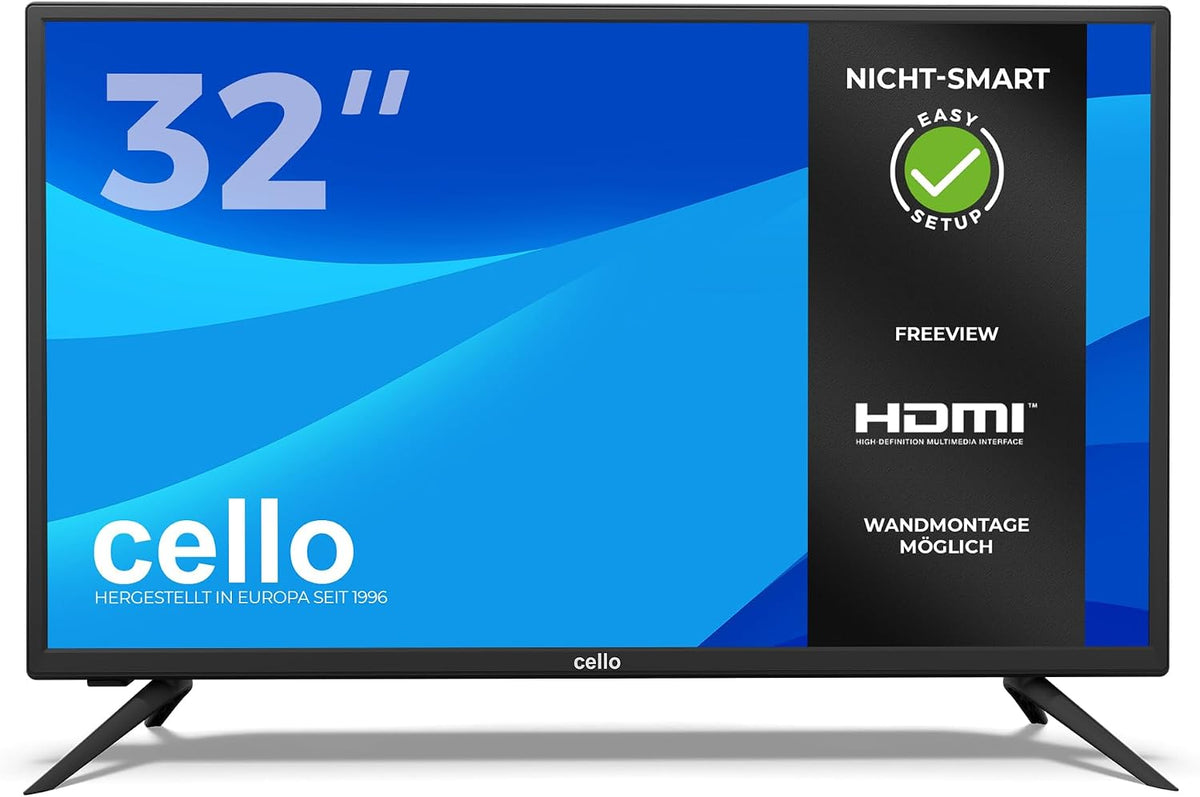 Cello Fernseher, 32 Zoll, Schwarz, HD Ready LED