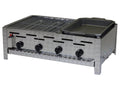 PAG Gasgrill, Silber/Schwarz, Edelstahl Gastrobräter 4-flammig mit geteilter Grillfläche