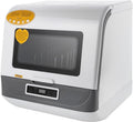 OBLLER Tischgeschirrspüler, 800 W, PP, ABS, Edelstahl, Weiß, Mini Geschirrspüler, Tragbare Spülmaschine mit 3 Programme