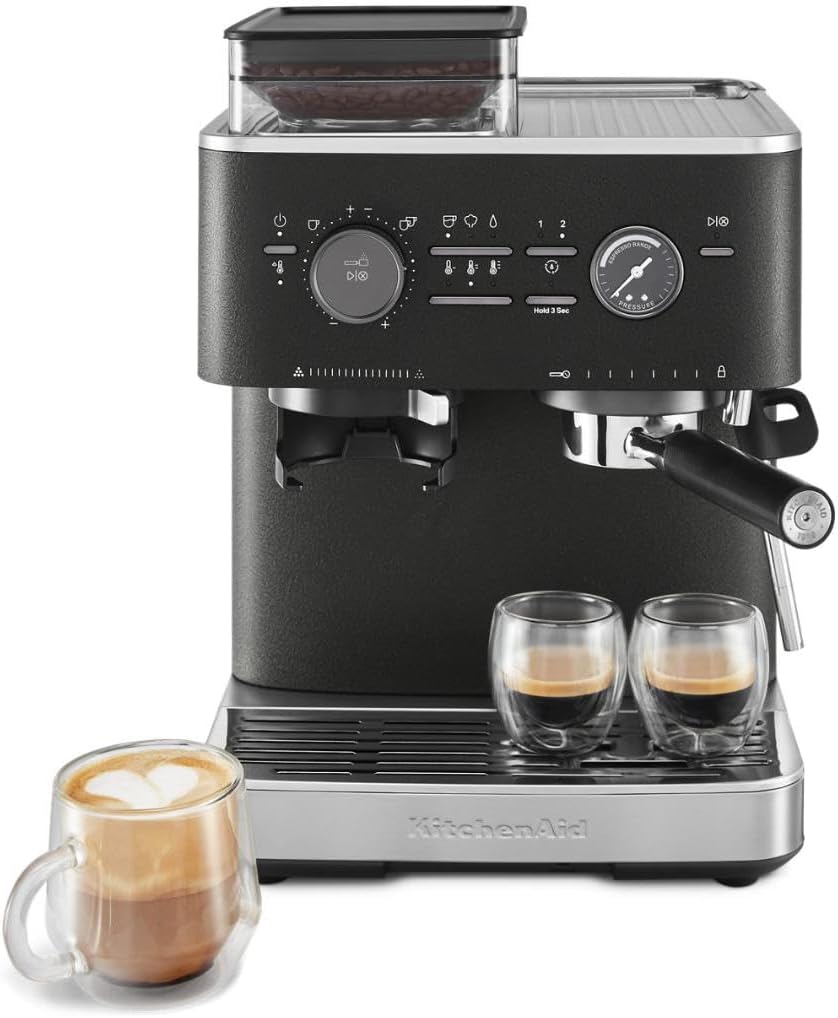 KitchenAid ESPRESSOMASCHINE - ARTISAN - GUSSEISEN SCHWARZ 5KES6503EBK Kaffeemaschine, Schwarz/Silber