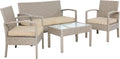 CASARIA Gartenmöbel-Set, Creme, Gartenmöbel Set für 4 Personen