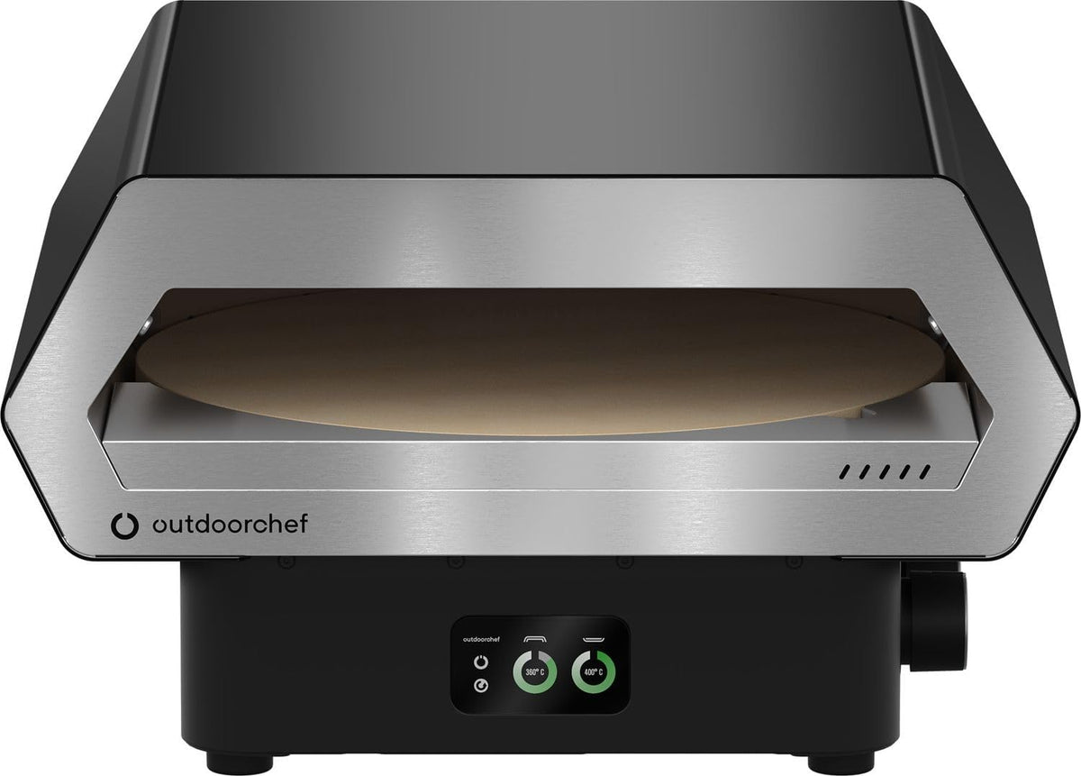 OUTDOORCHEF Pizzaofen, 42 cm, Grau, PRISMO 420 G Gas-, bis 450 °C, automatisch rotierender Pizzastein Ø, Booster-Brenner
