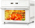 LLIVEKIT Backofen, 30 L, Weiß, Heißluftfritteuse XXL, Mini Umluft mit 20 Programme und 9 Zubehör, Mini mit LED-Touchscreen