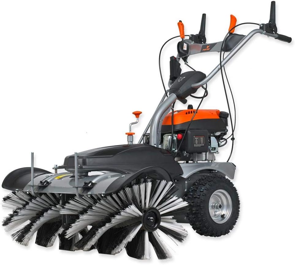 Fuxtec Kehrer, 100 cm, Schwarz, 9PS Benzin Kehrmaschine FX-KM1196 mit Bürste/Kehrbesen und, Arbeitsbreite für große Flächen