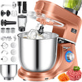 KESSER Knet- & Rührmaschinen, 1500 W, 5,5 L, Kupfer, Küchenmaschine 3in1 mit Fleischwolf & Mixer, Knetmaschine Rührschüssel + Spritzschutz