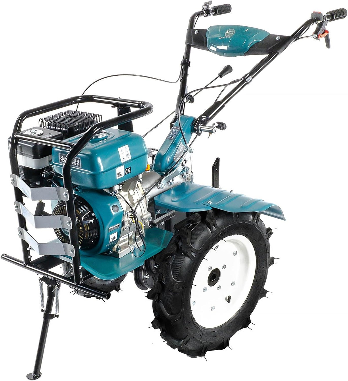 K&S Könner&Söhnen Rasenmäher, 134 cm, türkis/schwarz/weiß, & KS 9HP-1350G-3 Benzin Bodenhacke mit Direktantrieb