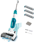 Leifheit Nass-Trockensauger, 24 V, Weiß/Blau, Set Akku Saugwischer Regulus Aqua PowerVac inkl. Zubehör, saugen und wischen