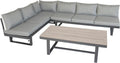 Sofa Green Spirit, Grau, Gartenlounge-Set Piazza -, Aluminium, Tisch und Sitzbank höhenverstellbar, Wetterfest