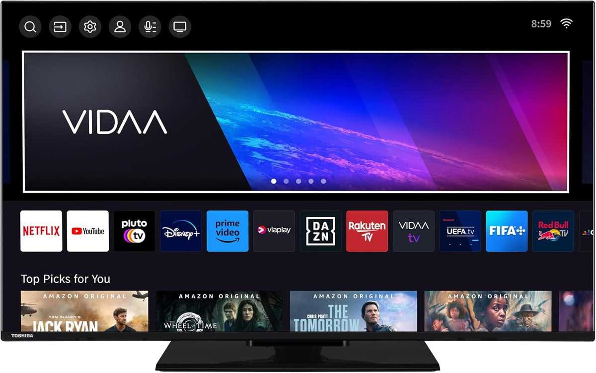Toshiba Fernseher, 43 Zoll, Schwarz, Smart TV, 43UV3463DAW VIDAA Smart TV mit 4K UHD Auflösung