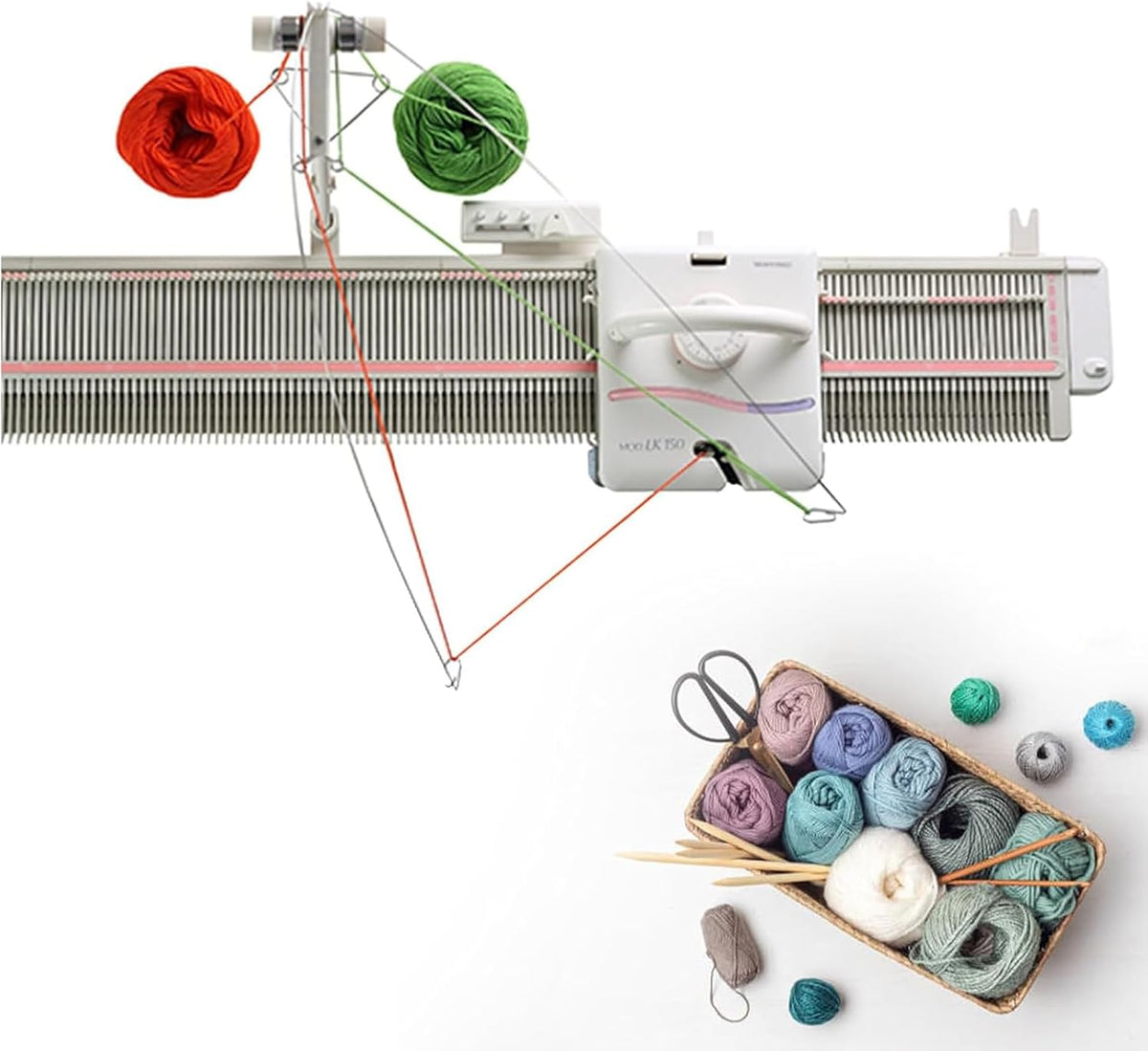 Strickmaschine Stickmaschinen, 6,5 mm, Grau, Automatische Set mit mittlerer Dicke, Handstrickausrüstung, inklusive Garnnadeln und Zubehör