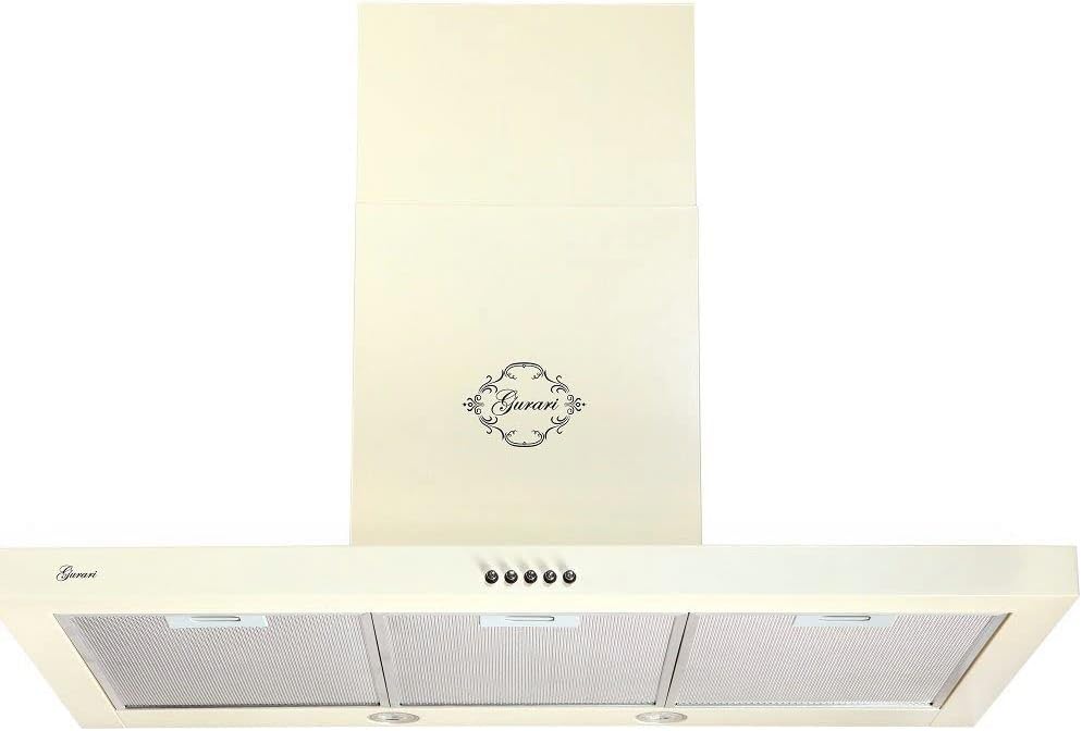 GURARI Dunstabzugshaube, 90 cm, Creme, Wandhaube GCH F 461 BG 9 N Inkl.Schlauch