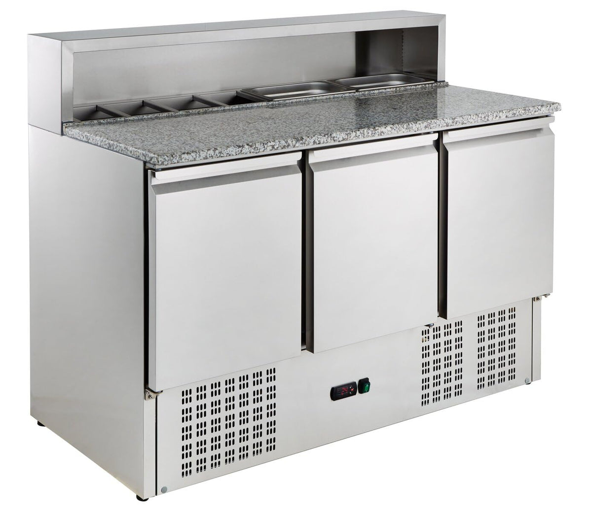 GastroHero Kühltheke, 402 L, Silber, Pizzatisch, Kühltisch, Edelstahl PSH903