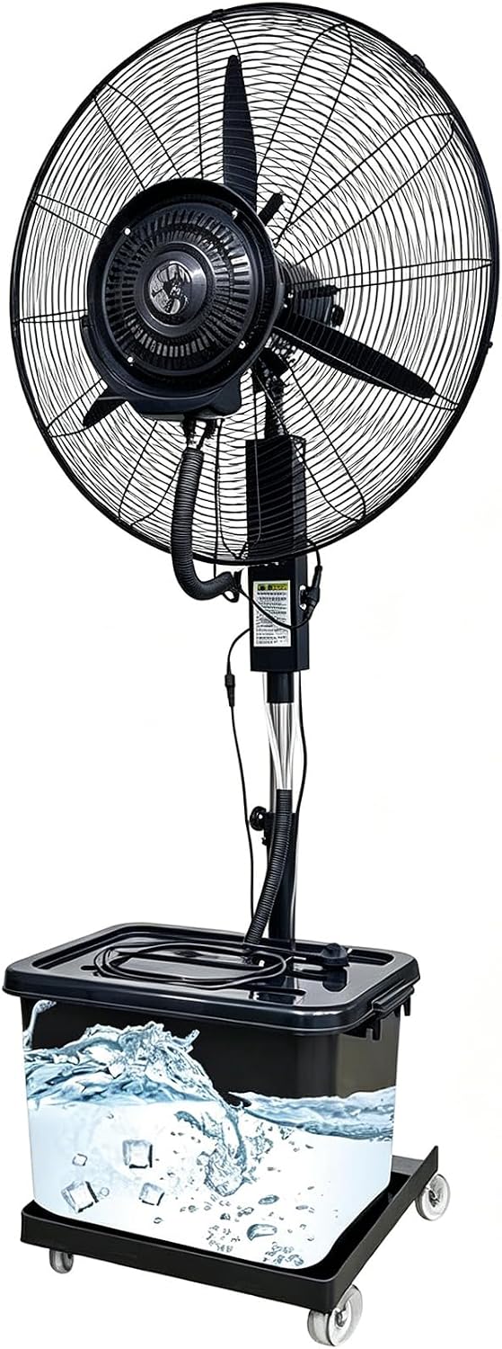 Meedlopia Ventilator, 42 L, Weiß, 2026 Upgrade Nebel Industrie mit Wassertank, Höhenverstellbarer Outdoor Sprüh