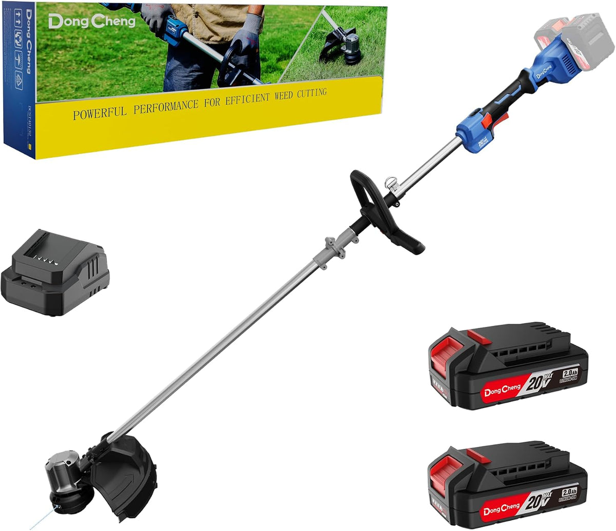 Dong Cheng Rasentrimmer, 33 cm, 40 V, Schwarz, Akku & Kantenschneider, Schnittbreite