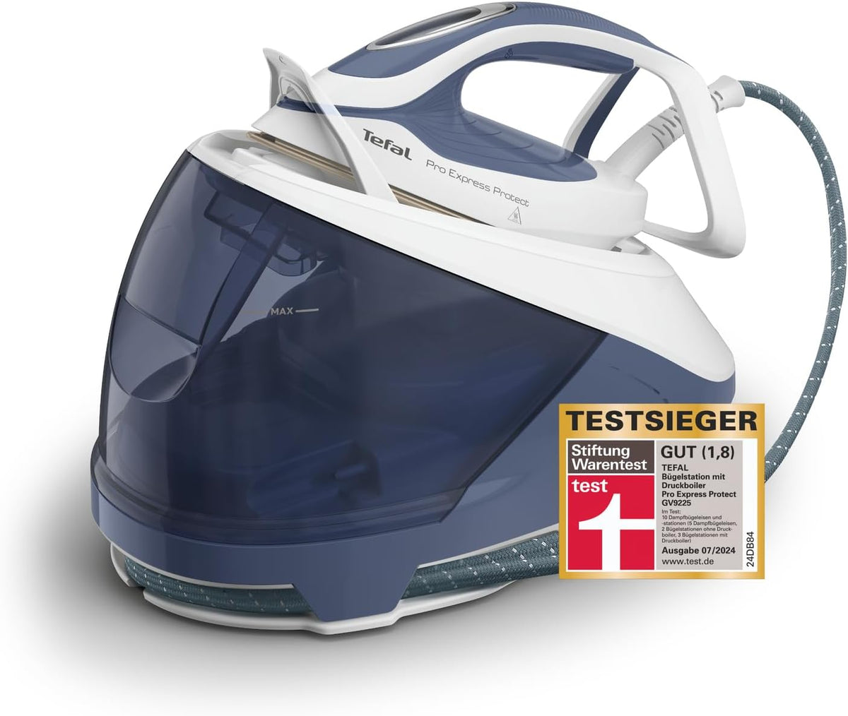 Tefal Dampfbügelstationen, 7,6 Bar, Weiß, Pro Express Protect Dampfbügelstation, Dampfdruck, variable Dampfmenge: 140 g/M