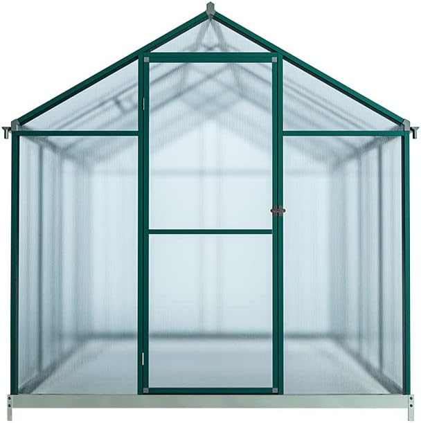 Outgarden Dachfenster, 182 x 243 x 188,3 cm, 4,4 m, 4 mm, grün/silber, Gewächshaus Royal, Hohlkammerplatte, Aluminium eloxiert