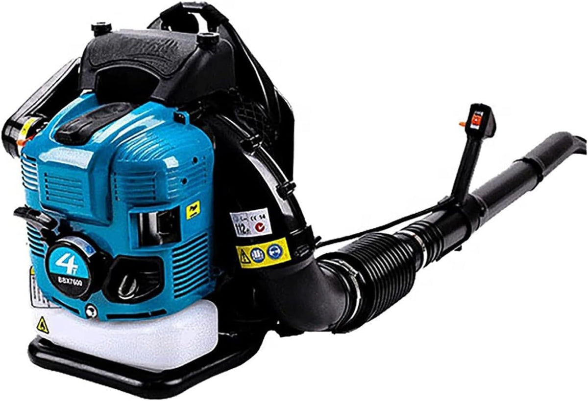 Blasgerät Schneefräse, Blau/Schwarz, Bläser Laubsauger Viertakt-Benzin-Laubbläser, 6-cm3-Rucksack-Hochleistungs- mit horizontaler Stange