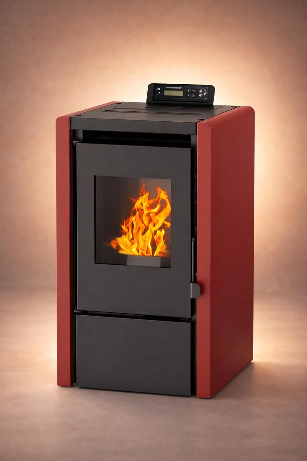 Nemaxx Pelletheizungen, 5,3 kW, 120 m, Rot, PC5 Pelletofen A+ bis ³, Chrono & ECO-Modus, WiFi Ready (App optional)