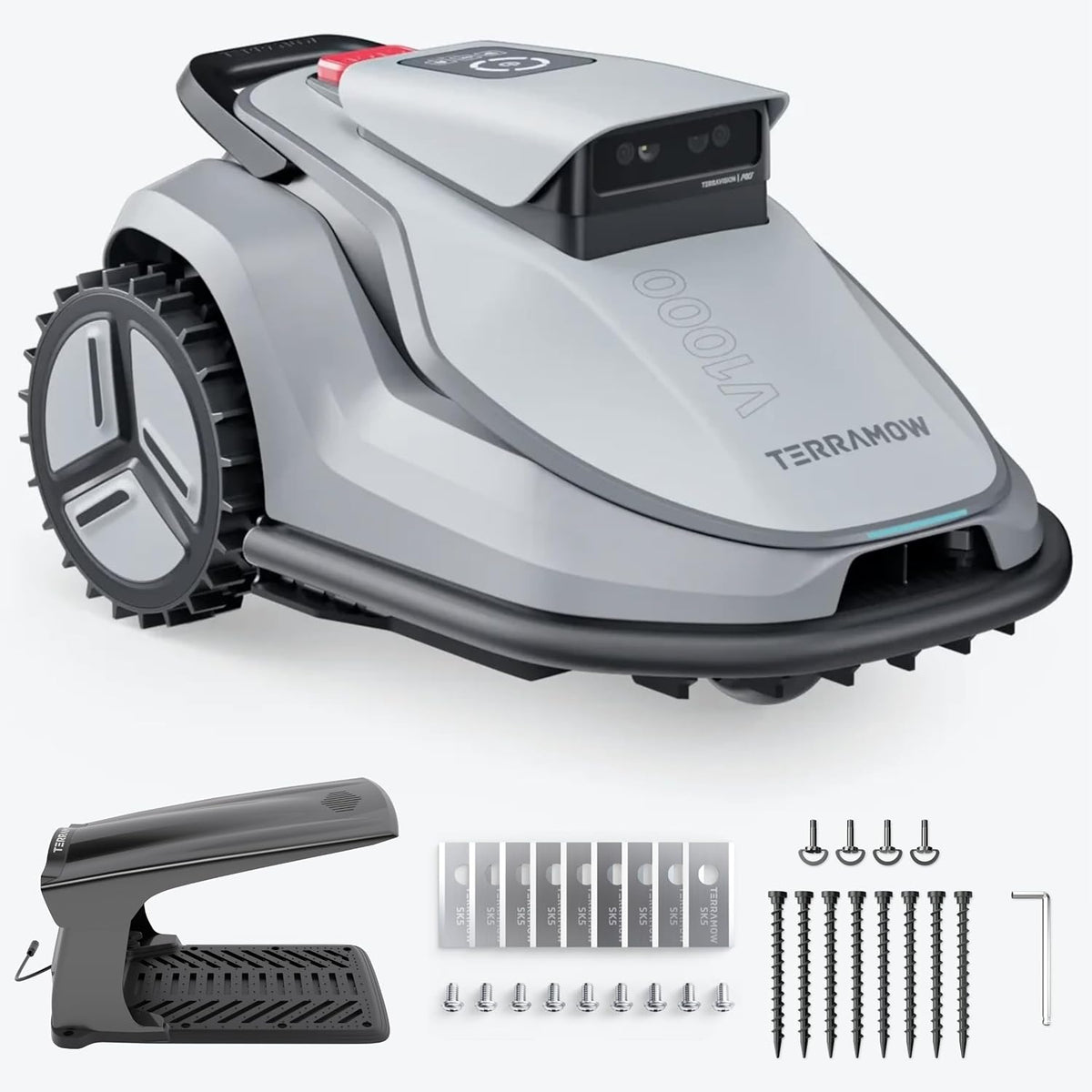 interpick Mähroboter, 1200m, Grau/Schwarz, Terramow V1000 ohne Begrenzungskabel, ohne RTK
