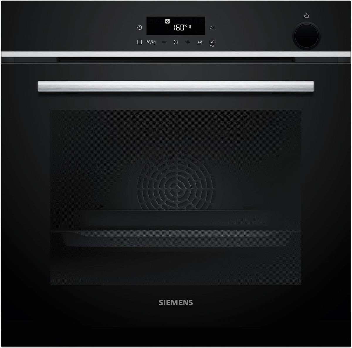 HBA534EB0 Einbaubackofen Backofen, 60 x 60 cm, Schwarz/Edelstahl, Siemens HR532GBS3, iQ300, Einbau- mit Dampfunterstützung