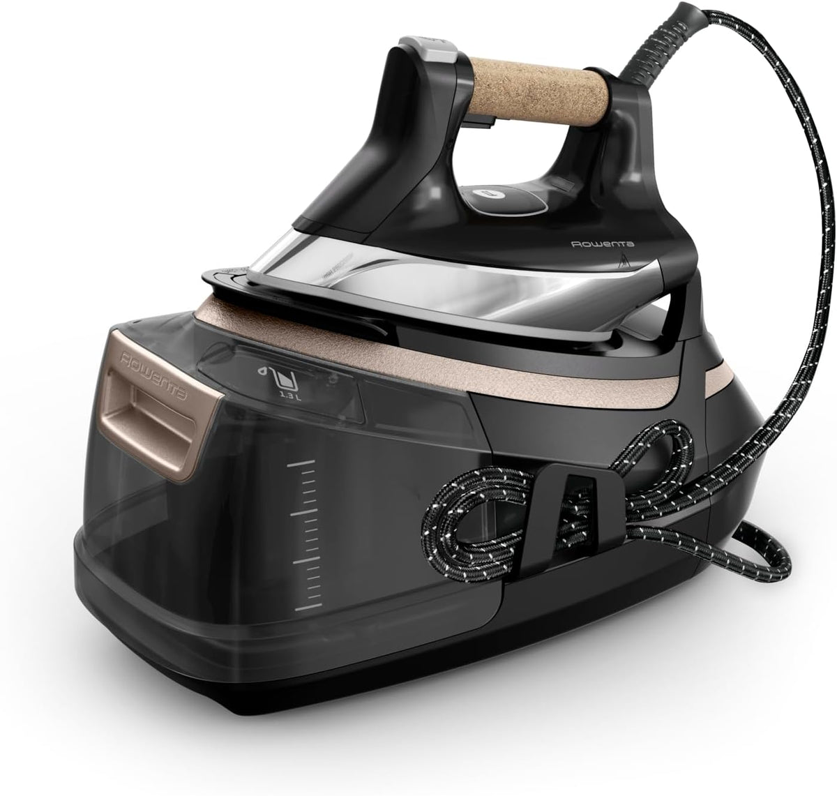 Rowenta Dampfglätter, Schwarz, Eco Steam Pro, Dampfstoß bis zu 600 g/min, Dampfabgabe bis zu 150 g/min, Energieeinsparung