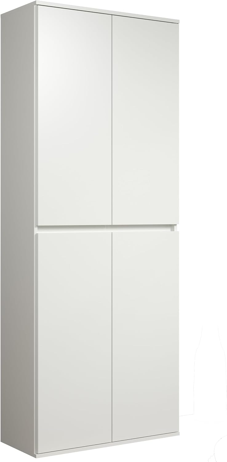 trendteam smart living Garderobenschränke, 74 x 191 x 34 cm, Weiß, Nevada - Mehrzweckschrank - - Schrank mit 4 Türen