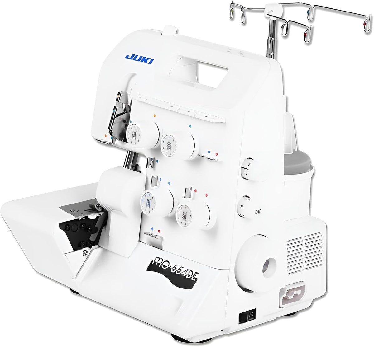 JUKI Overlock-Nähmaschinen, 34 x 27 x 30 cm, Weiß, MO-654DEN Overlockmaschine, 3/4 Fäden, Metall
