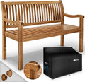 tillvex Sitzbank, 125 cm, Natur, Gartenbank Holz 3-4 Sitzer inkl. Abdeckung wetterfest