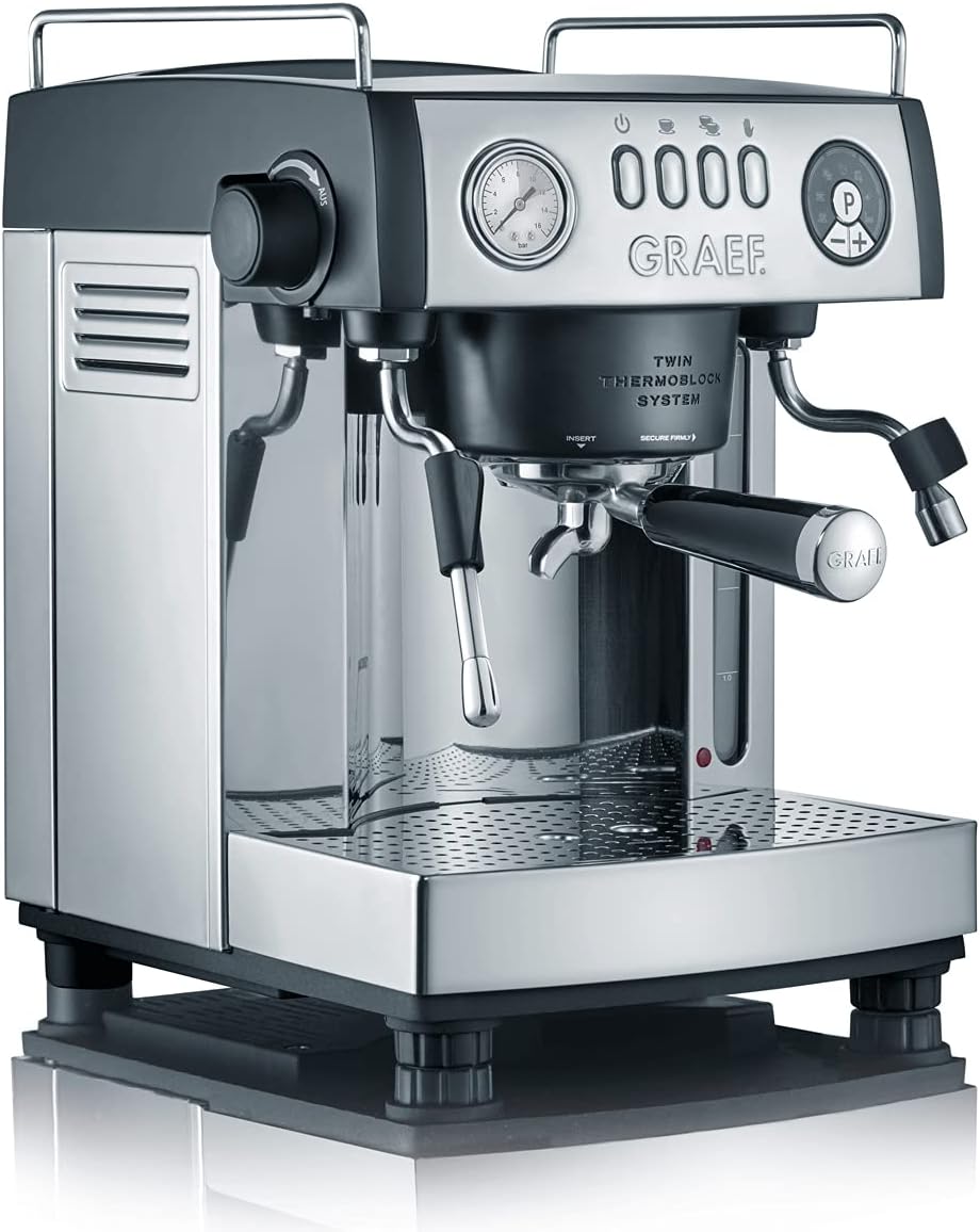 GRAEF. Kaffeemaschine, Schwarz/Silber, Siebträger-Espressomaschine Baronessa
