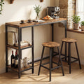 HOKEEPER Sideboard, Braun/Schwarz, Bartisch-Set 2 Personen, Barhocker, für Küche, für Wohnzimmer, robuste Stahlkonstruktion