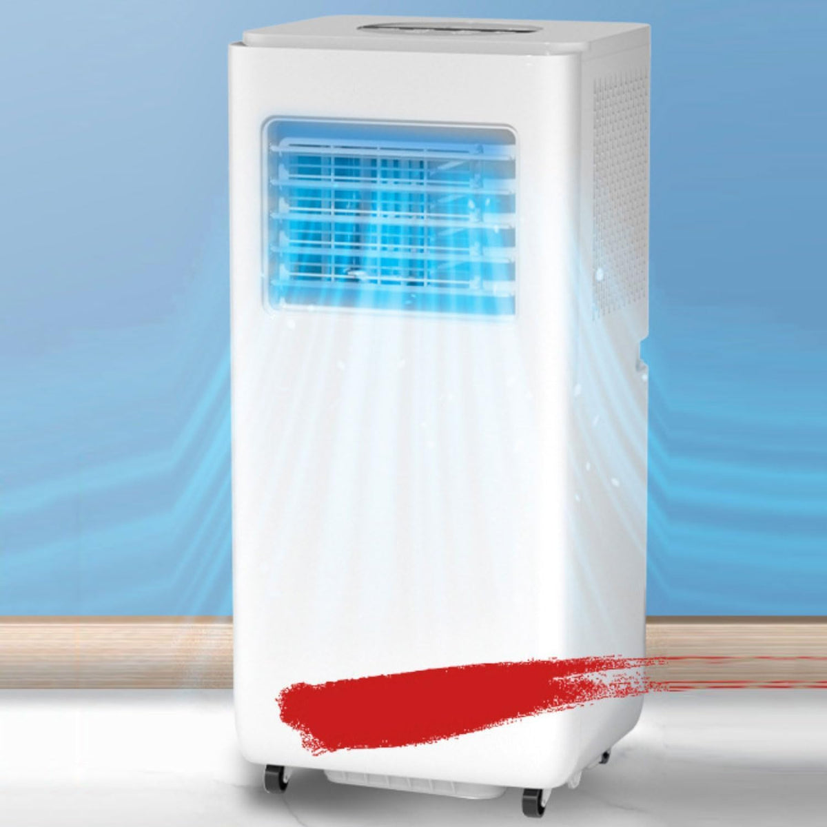 Mobiles Klimagerät, Weiß, Tragbare Klimaanlage mit Ventilator und Luftentfeuchter, leiser Betrieb, 24-Stunden-Timer