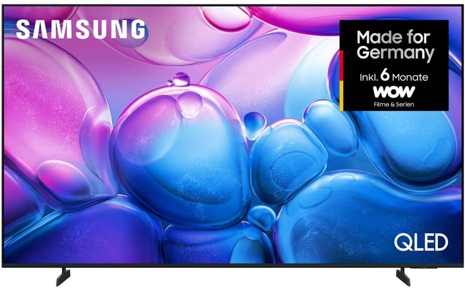 Samsung Fernseher, 65 Zoll, 163 cm, Schwarz, Smart TV, QLED 4K Q6FA UHD, Optimiert für Fussball, Quantum HDR