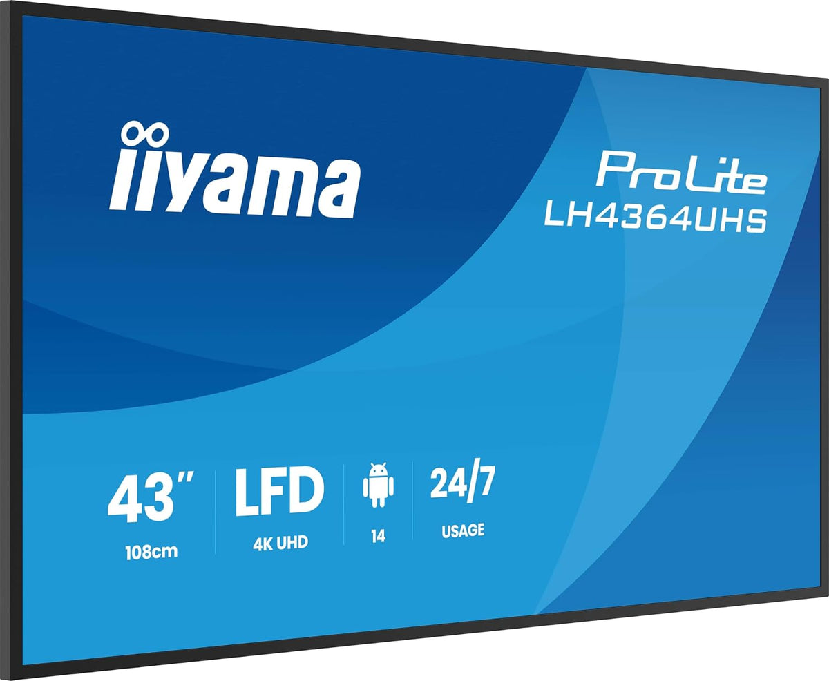 Digital-Signage-Display, 108 cm, schwarz, iiyama Prolite LH4364UHS-B1AG 43' Digital Signage Display