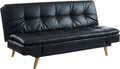 Sofa Vente-unique, Schwarz, Ausziehbares Schlaf Zarina 3-Sitzer, Kunstleder