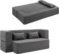 Sofa HOMCOM, Grau, 2-Sitzer-Schlaf Boden mit Breiten Armlehnen 2 Kissen