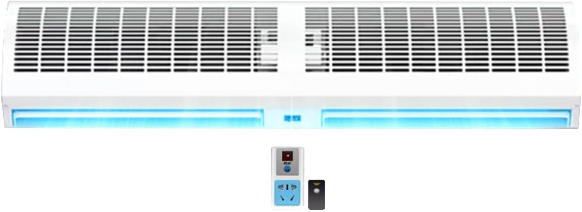 Wandventilator, Weiß, mit Fernbedienung - Hoher Luftstrom, geräuscharmer Luftvorhang für den privaten und gewerblichen