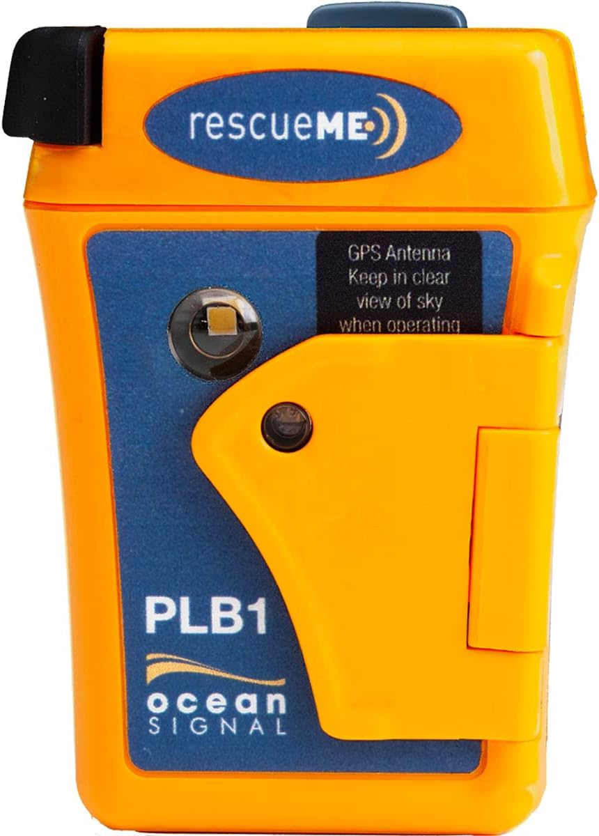 Ocean Signal EPIRBs, 15m, Orange/Blau, rescueME PLB1: Personal Locator Beacon (ABO-frei), Globales 406MHz SOS-GPS für Luftfahrt