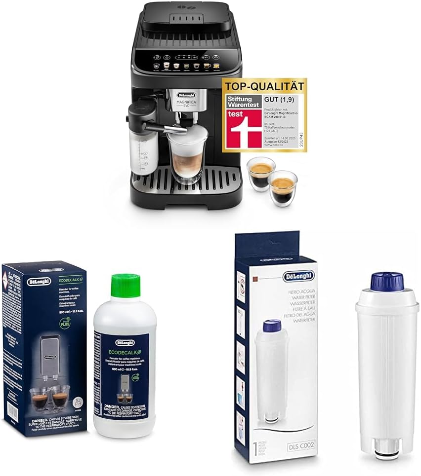 De'Longhi Kaffeevollautomat, Schwarz/Silber, Magnifica Evo ECAM 292.81.B mit LatteCrema Milchsystem +