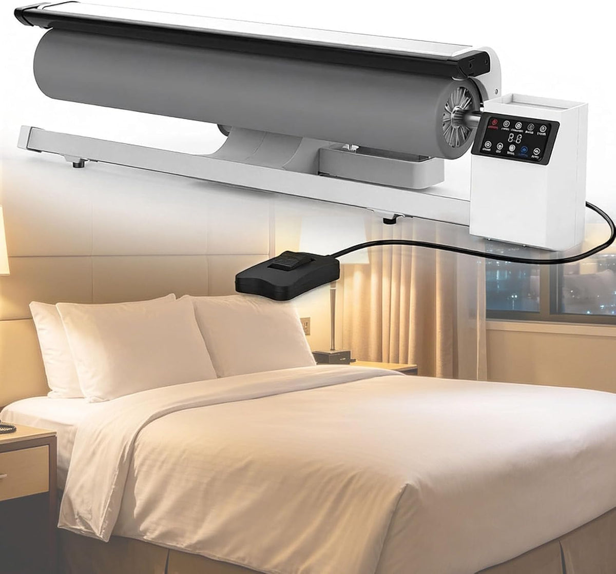 ZXSYYDS Dampfglätter, 90 cm, 2,5 m, Schwarz, Gewerbliche Dampfbügelmaschine mit Rollenbügelwalze, Rollenbügelwalze mit Touchscreen