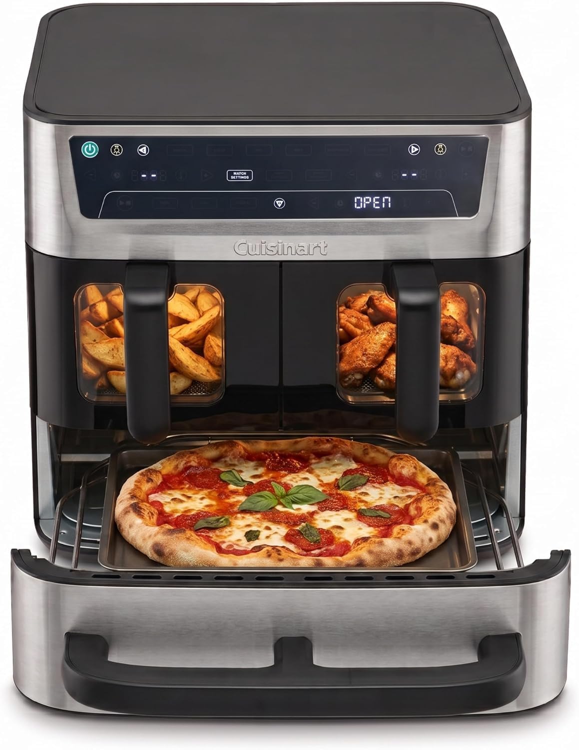 Cuisinart Heissluftfritteuse, 13,6 L, Weiß, Heißluftfritteuse 3 Kammern, Air Fryer & Ofen, PFAS-frei