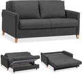 Sofa EVERGREENWEB MATERASSI & BEDS, Anthrazit, Schlaf mit Bettkasten, Umwandelbar 2-Sitzer Couch Ausziehbarer Chaise Longue
