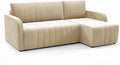 Sofa LIKMA, 224x145 cm, 200x140 cm, Beige, Eck Otto mit Schlaffunktion Eckcouch mit Bettkasten