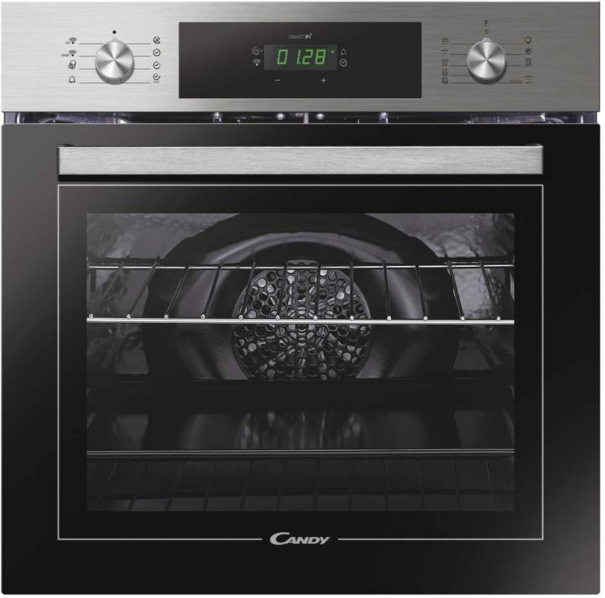 Candy Backofen, 70 Liter, Schwarz/Silber, FCT886X WF DE Einbau Pyrolyse und Aquactive Reinigung