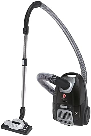 Hoover Staubsauger, 3,5 L, Schwarz/Silber, Boden mit Beutel, leiser (69 dBA) mit automatischem Beutelentsorgungssystem
