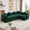 ZIDEY Sofa, Weiß, Schlaf, Module mit Schlaffunktion, Bett ausziehbar mit Stauraum und 5 Kissen, Schlafcouch, Klapp