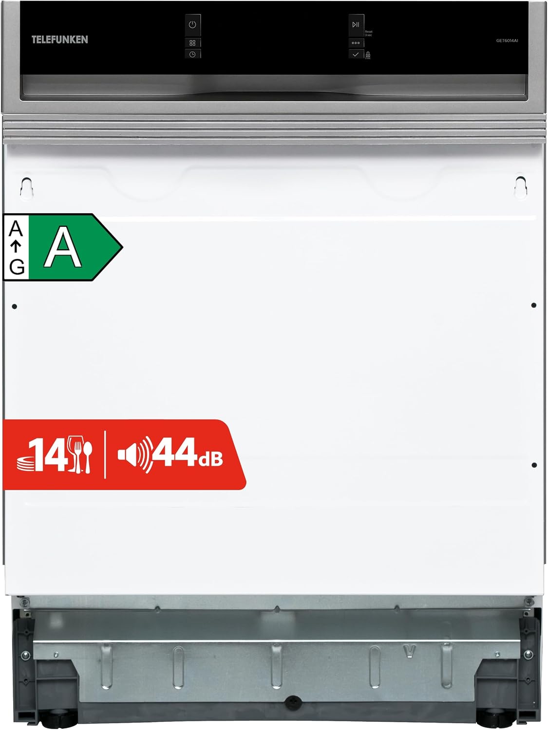 Telefunken Geschirrspüler, 60 cm, Silber, GET6014AI teilintegrierbar Energieklasse A