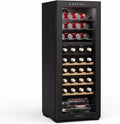 Klarstein Weinkühlschrank, Schwarz, Bovella 36 Duo+, 36 Flaschen, 2 Zonen, 18°C, Touch-Bedienung, LED-Beleuchtung